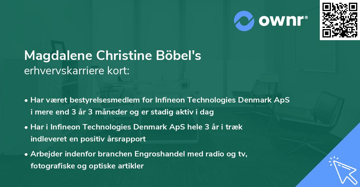 Magdalene Christine Böbel's erhvervskarriere kort