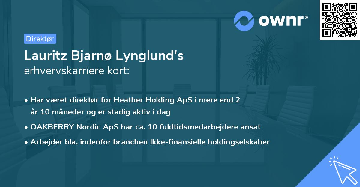 Lauritz Bjarnø Lynglund's erhvervskarriere kort