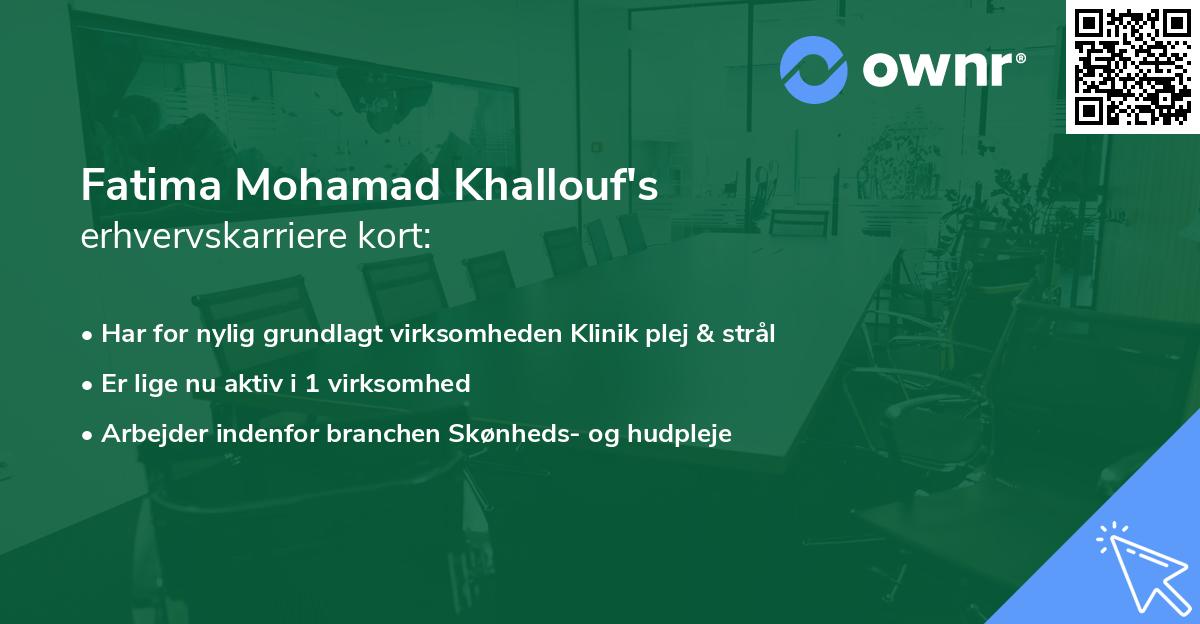 Fatima Mohamad Khallouf's erhvervskarriere kort