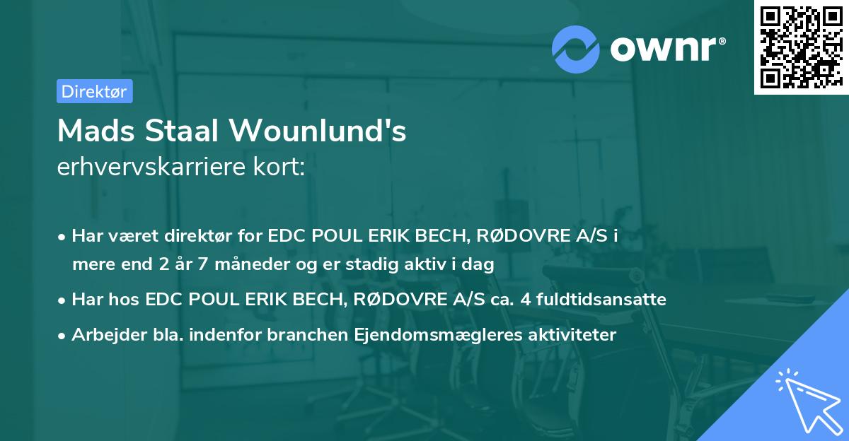 Mads Staal Wounlund's erhvervskarriere kort