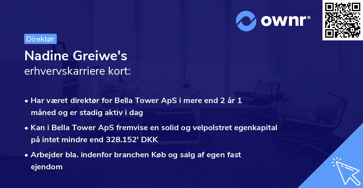 Nadine Greiwe's erhvervskarriere kort