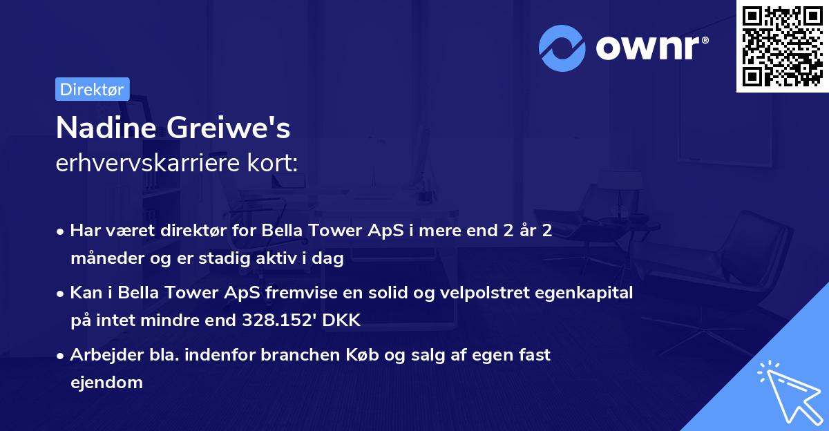 Nadine Greiwe's erhvervskarriere kort