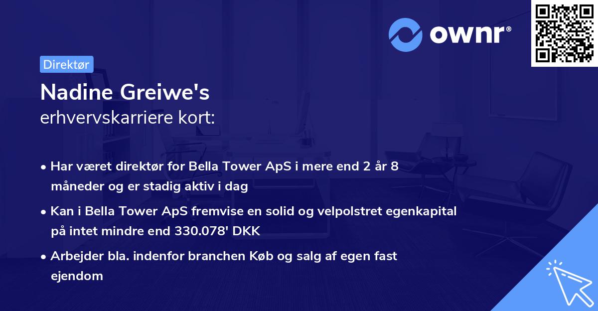 Nadine Greiwe's erhvervskarriere kort