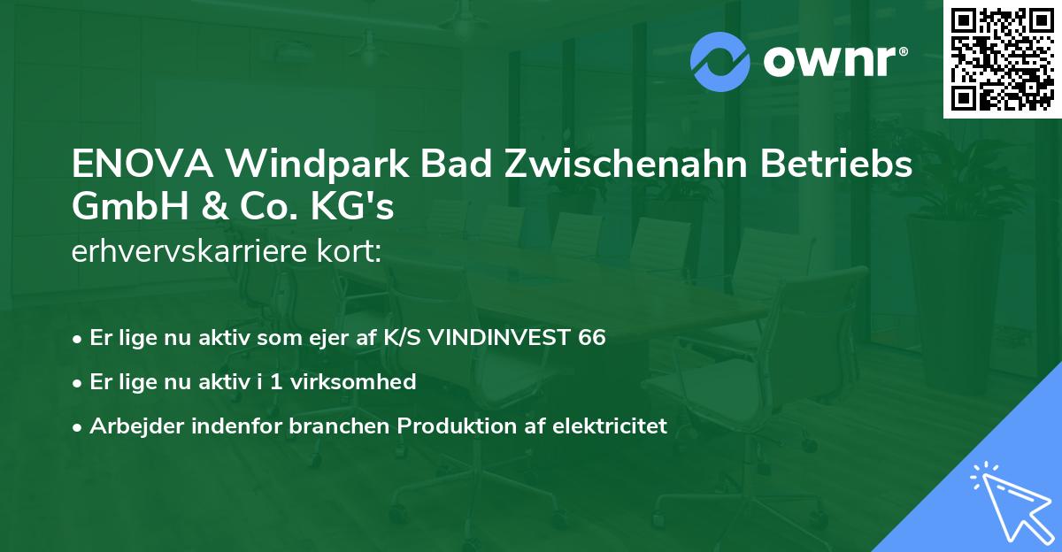 ENOVA Windpark Bad Zwischenahn Betriebs GmbH & Co. KG's erhvervskarriere kort