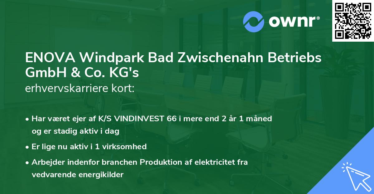 ENOVA Windpark Bad Zwischenahn Betriebs GmbH & Co. KG's erhvervskarriere kort