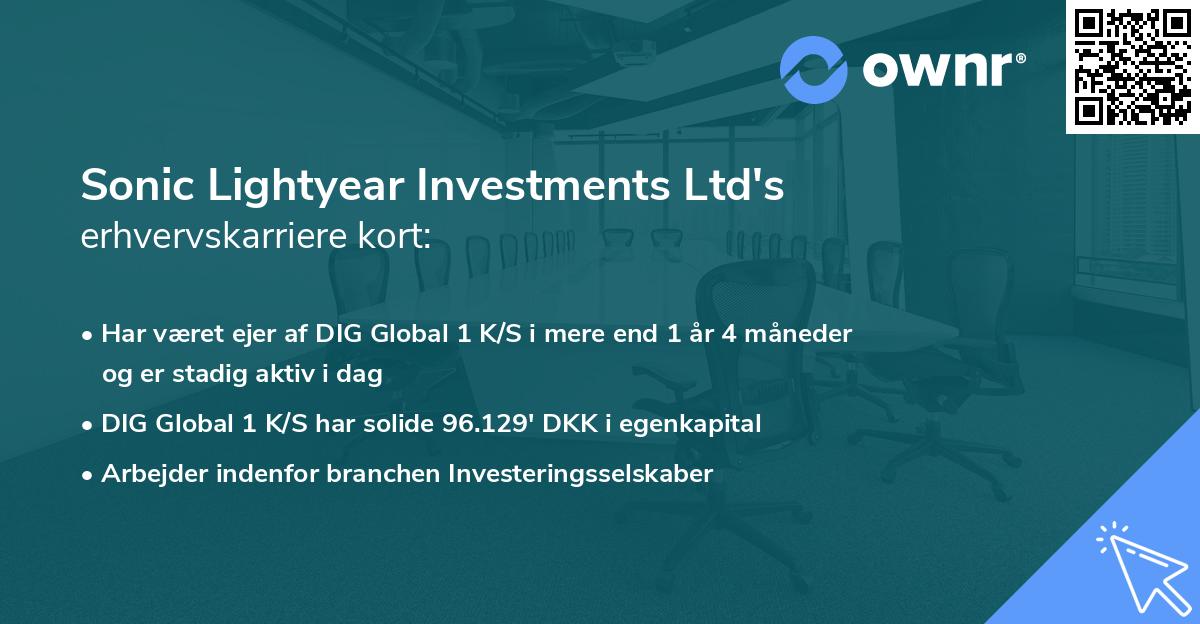 Sonic Lightyear Investments Ltd's erhvervskarriere kort