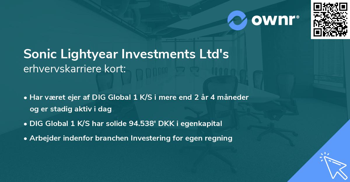Sonic Lightyear Investments Ltd's erhvervskarriere kort