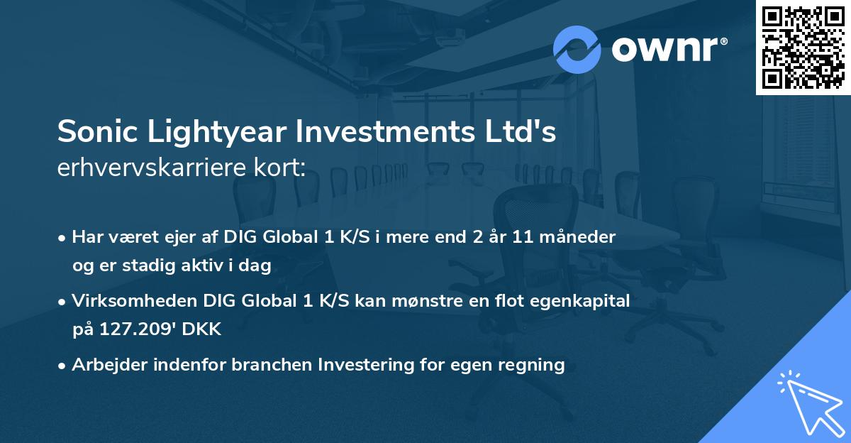 Sonic Lightyear Investments Ltd's erhvervskarriere kort