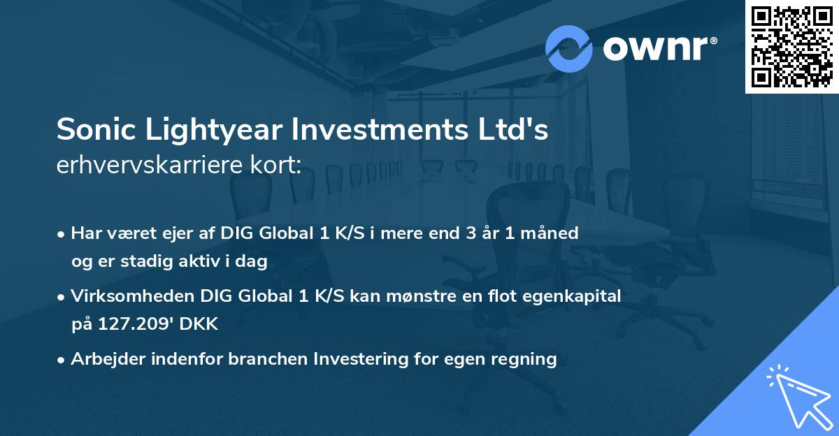 Sonic Lightyear Investments Ltd's erhvervskarriere kort