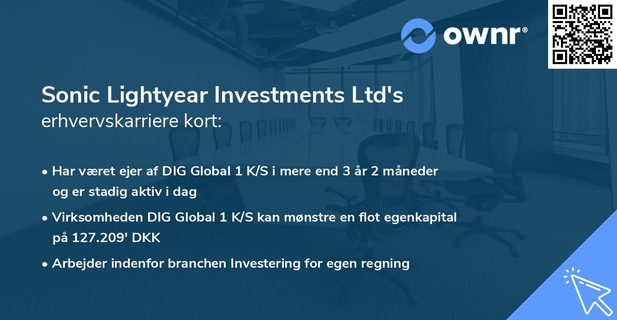 Sonic Lightyear Investments Ltd's erhvervskarriere kort