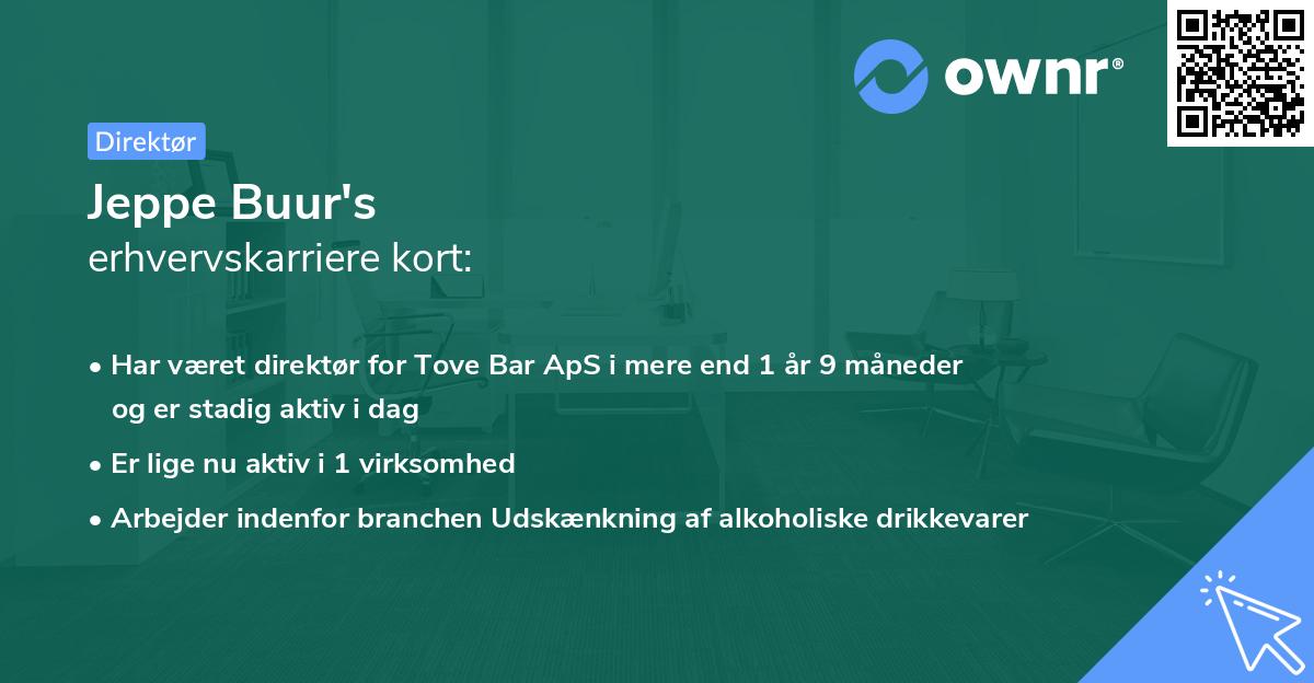 Jeppe Buur's erhvervskarriere kort