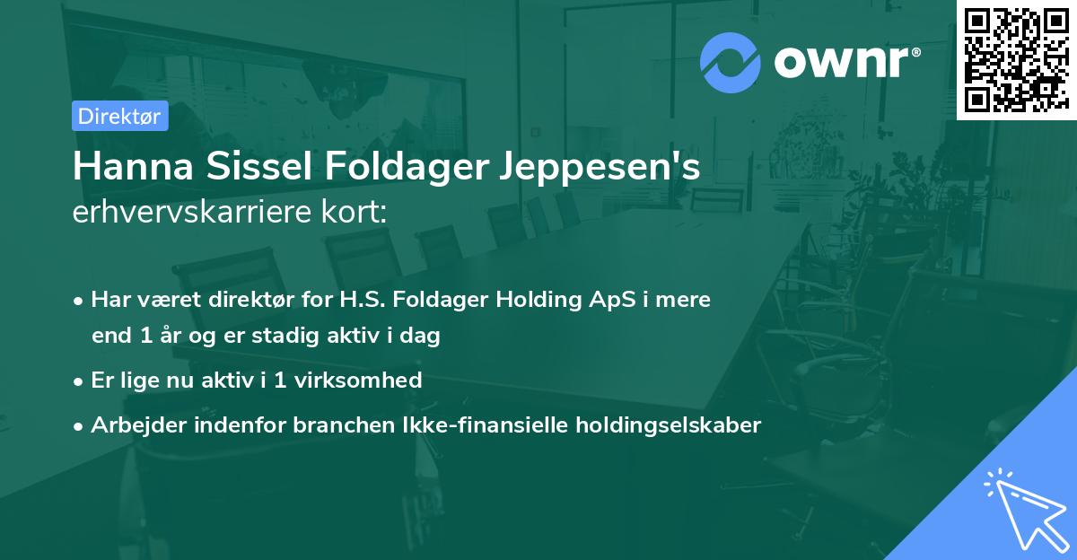 Hanna Sissel Foldager Jeppesen's erhvervskarriere kort