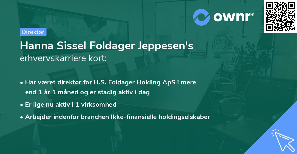 Hanna Sissel Foldager Jeppesen's erhvervskarriere kort