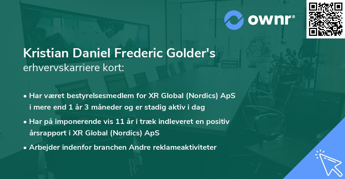 Kristian Daniel Frederic Golder's erhvervskarriere kort