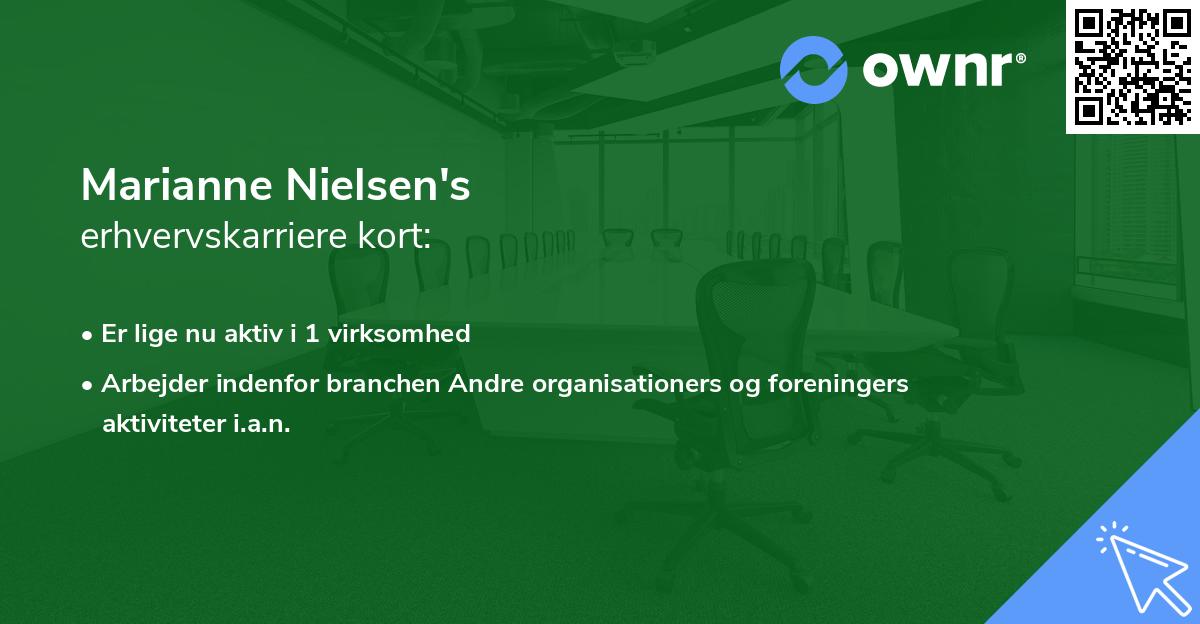 Marianne Nielsen's erhvervskarriere kort