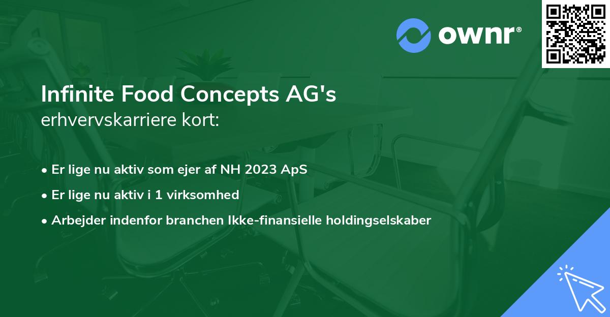 Infinite Food Concepts AG's erhvervskarriere kort