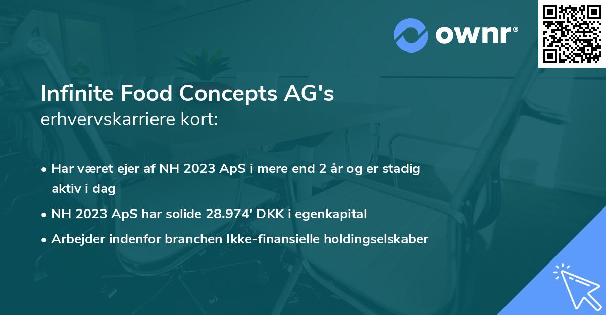 Infinite Food Concepts AG's erhvervskarriere kort