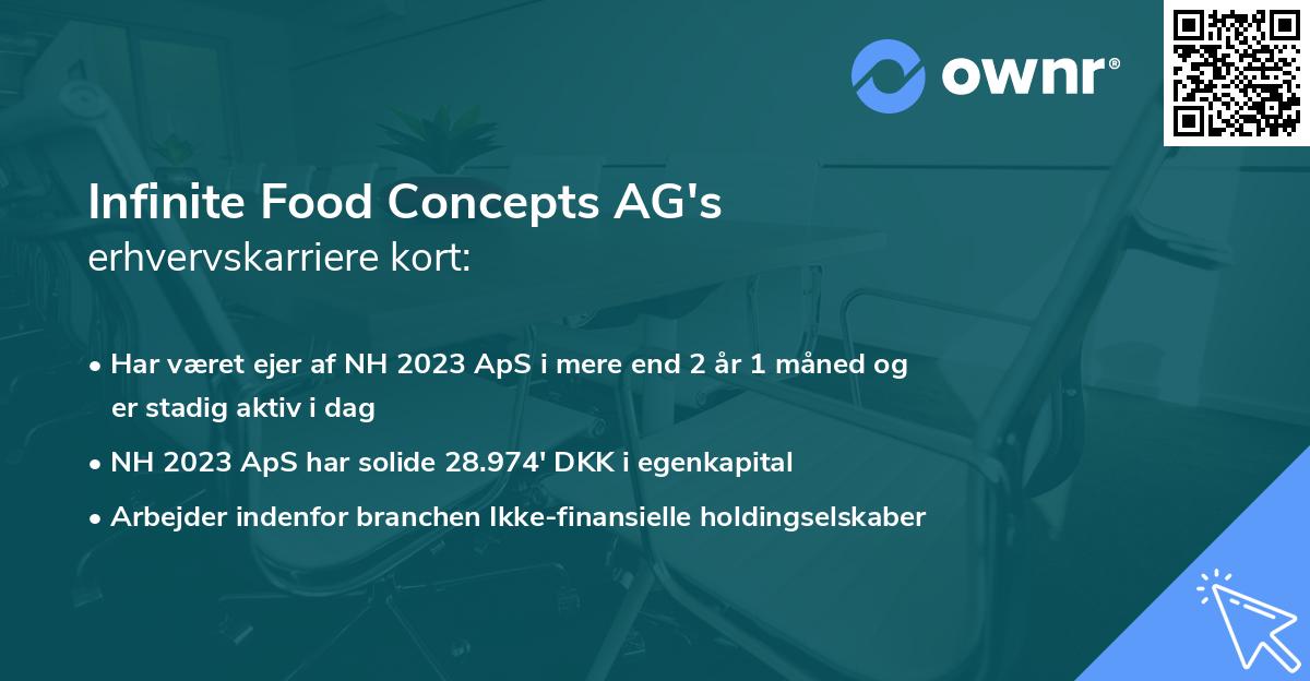 Infinite Food Concepts AG's erhvervskarriere kort