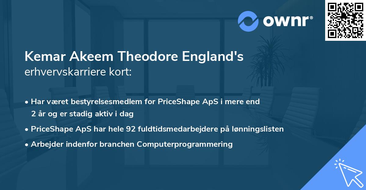 Kemar Akeem Theodore England's erhvervskarriere kort