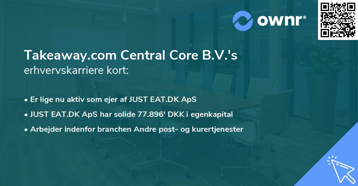 Takeaway.com Central Core B.V.'s erhvervskarriere kort