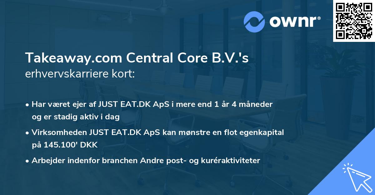 Takeaway.com Central Core B.V.'s erhvervskarriere kort