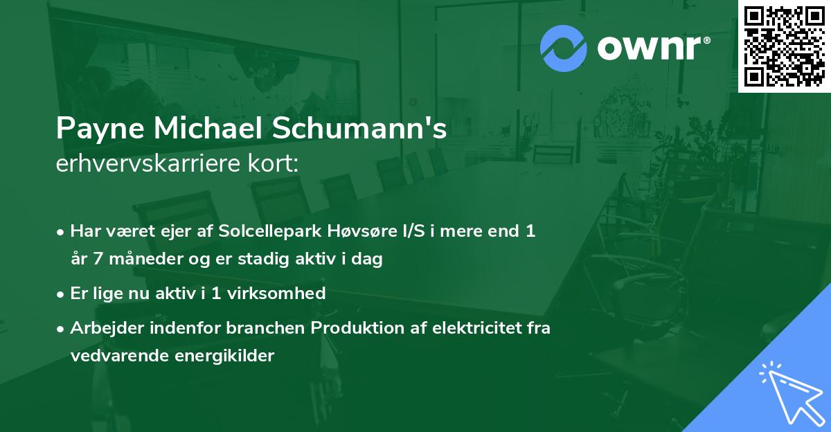 Payne Michael Schumann's erhvervskarriere kort