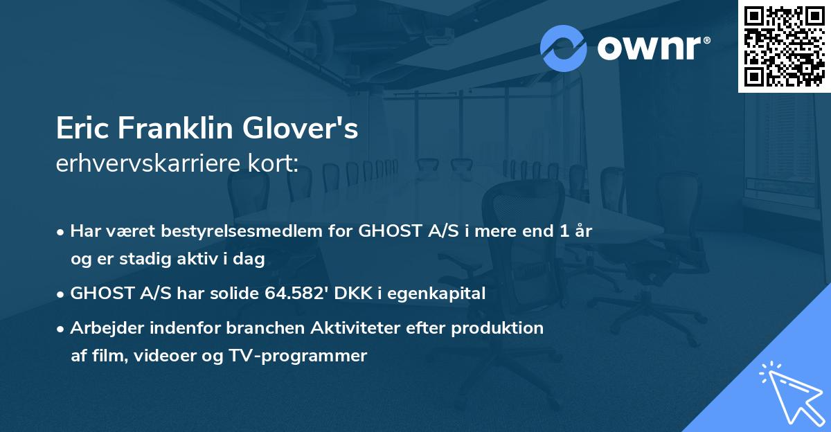 Eric Franklin Glover's erhvervskarriere kort