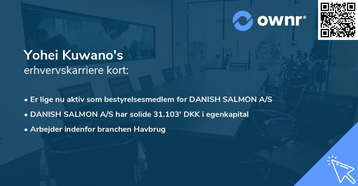 Yohei Kuwano's erhvervskarriere kort