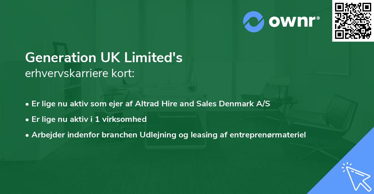 Generation UK Limited's erhvervskarriere kort
