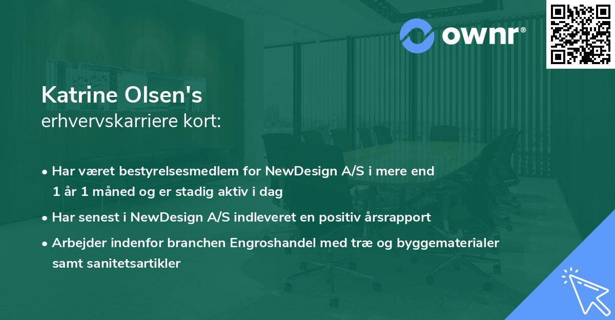 Katrine Olsen's erhvervskarriere kort
