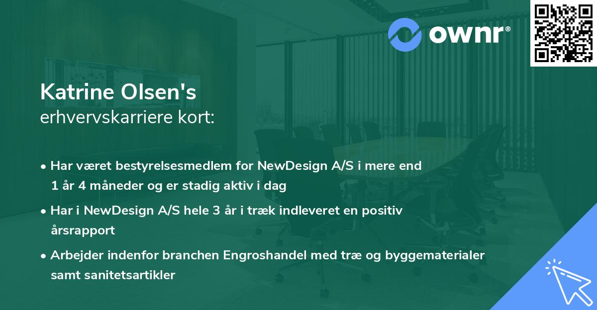Katrine Olsen's erhvervskarriere kort