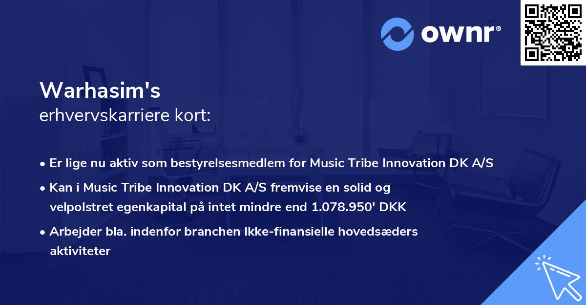 Warhasim's erhvervskarriere kort