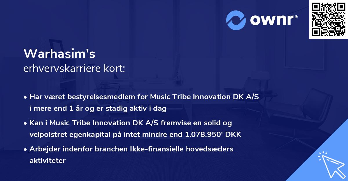 Warhasim's erhvervskarriere kort