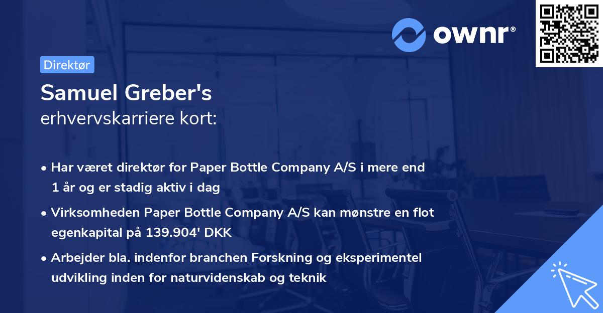 Samuel Greber's erhvervskarriere kort