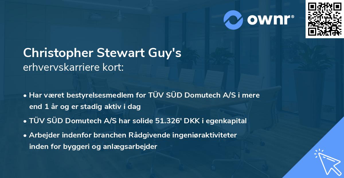 Christopher Stewart Guy's erhvervskarriere kort