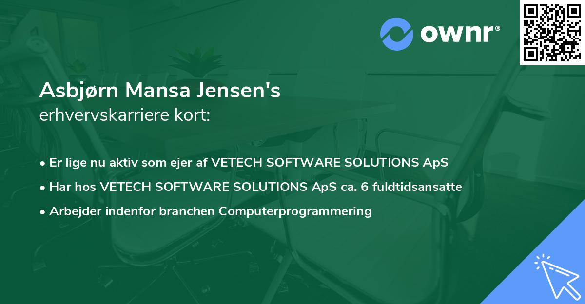 Asbjørn Mansa Jensen's erhvervskarriere kort