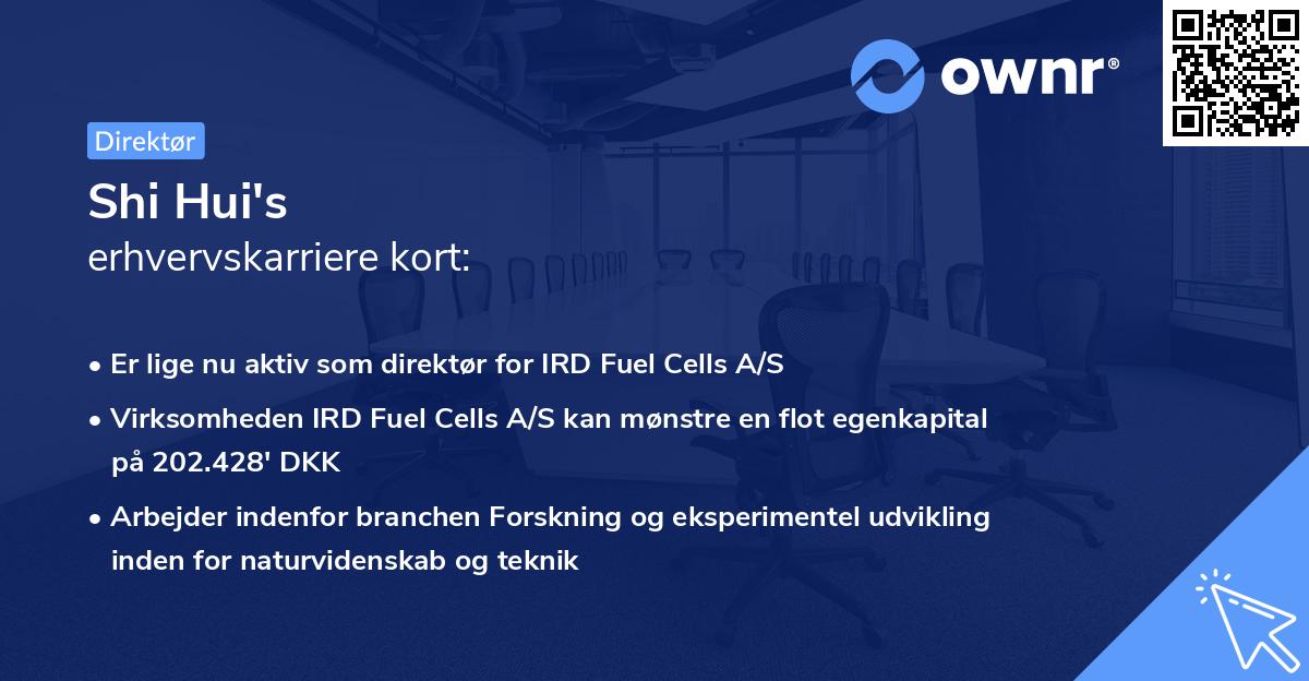 Shi Hui's erhvervskarriere kort