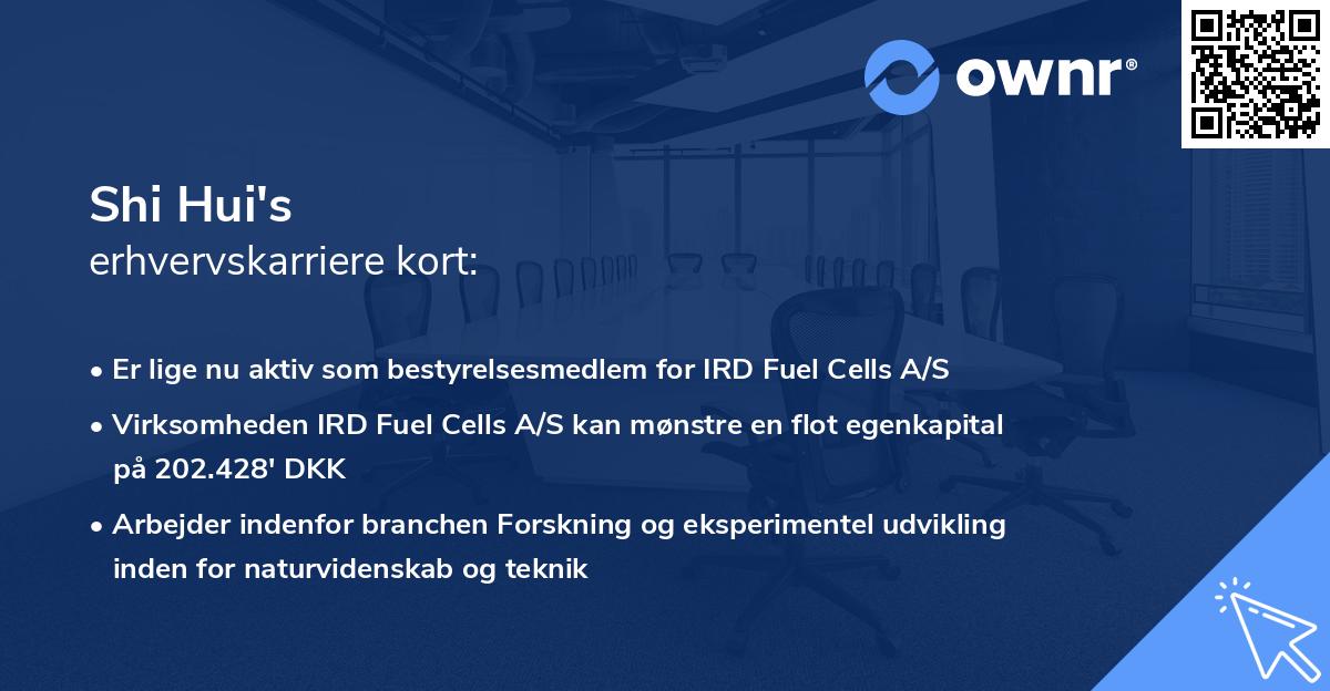 Shi Hui's erhvervskarriere kort