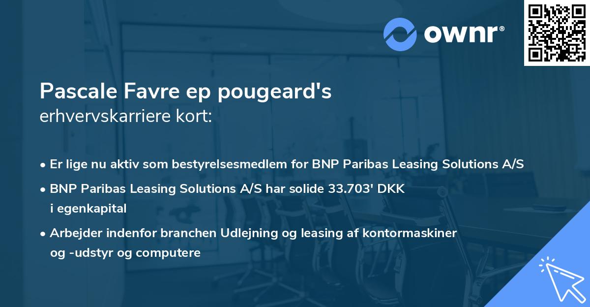 Pascale Favre ep pougeard's erhvervskarriere kort