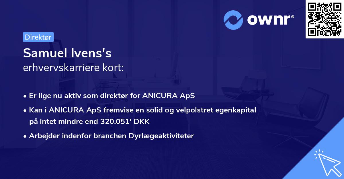 Samuel Ivens's erhvervskarriere kort