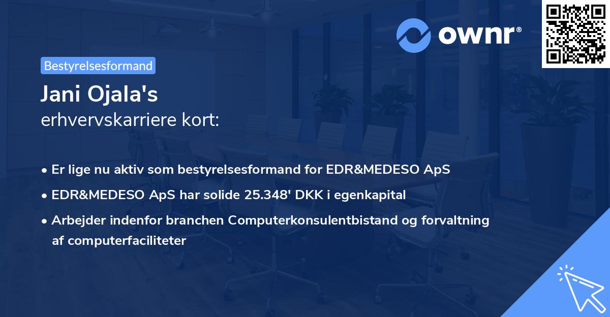 Jani Ojala's erhvervskarriere kort
