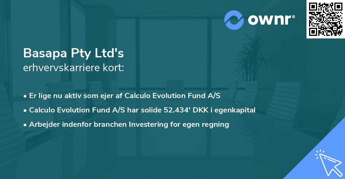 Basapa Pty Ltd's erhvervskarriere kort