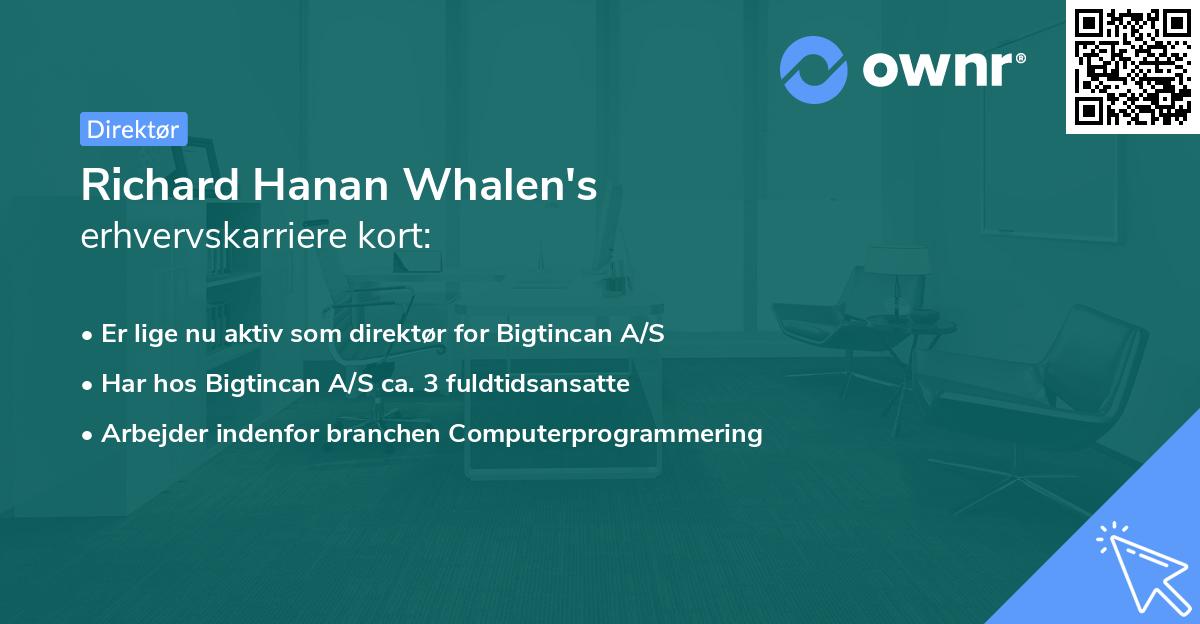 Richard Hanan Whalen's erhvervskarriere kort