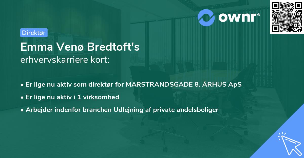 Emma Venø Bredtoft's erhvervskarriere kort
