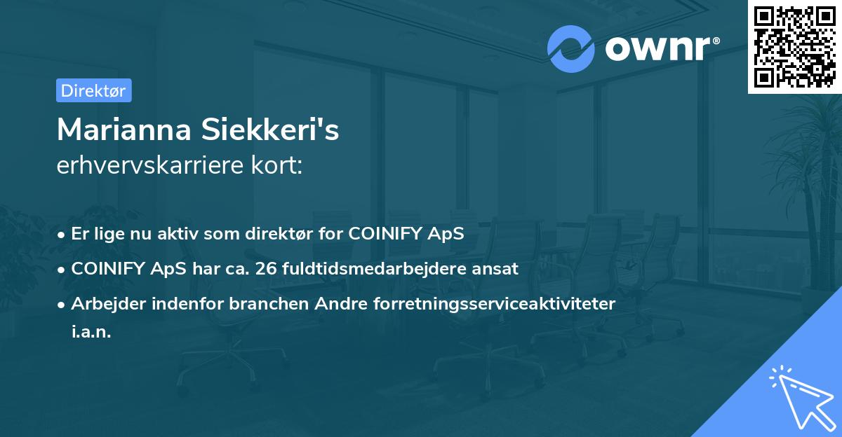 Marianna Siekkeri's erhvervskarriere kort