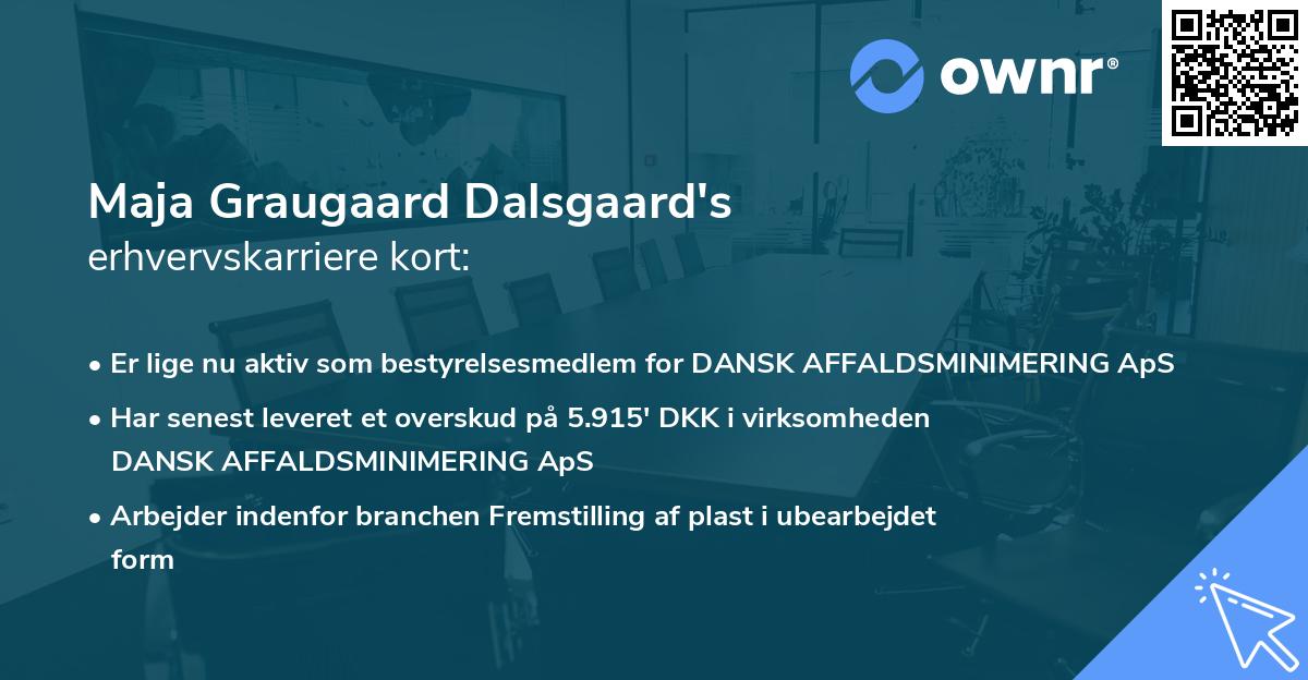 Maja Graugaard Dalsgaard's erhvervskarriere kort