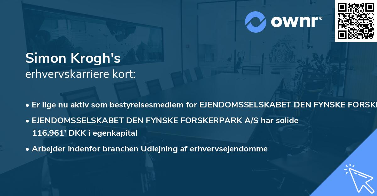 Simon Krogh's erhvervskarriere kort
