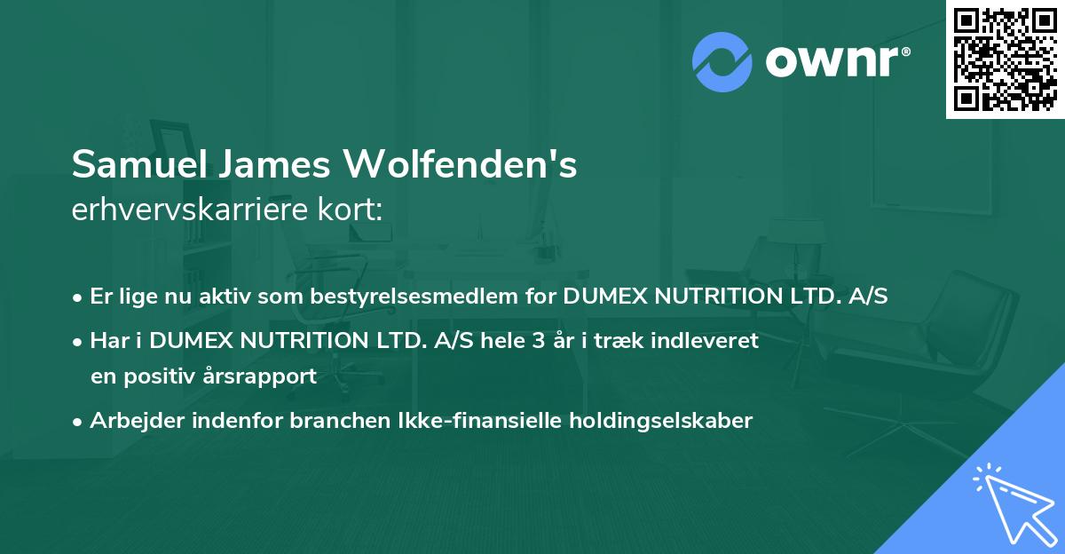 Samuel James Wolfenden's erhvervskarriere kort