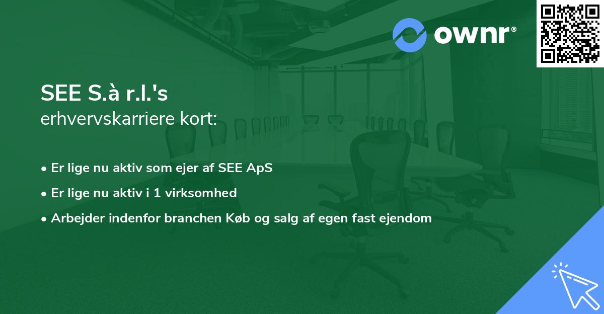 SEE S.à r.l.'s erhvervskarriere kort