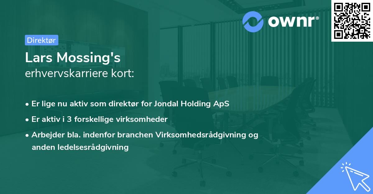 Lars Mossing's erhvervskarriere kort